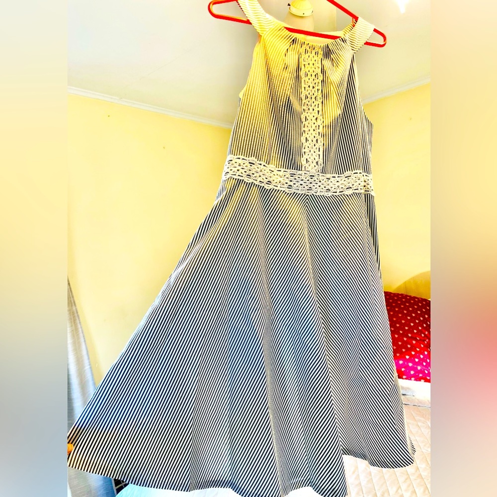 Seersucker medium grey dress